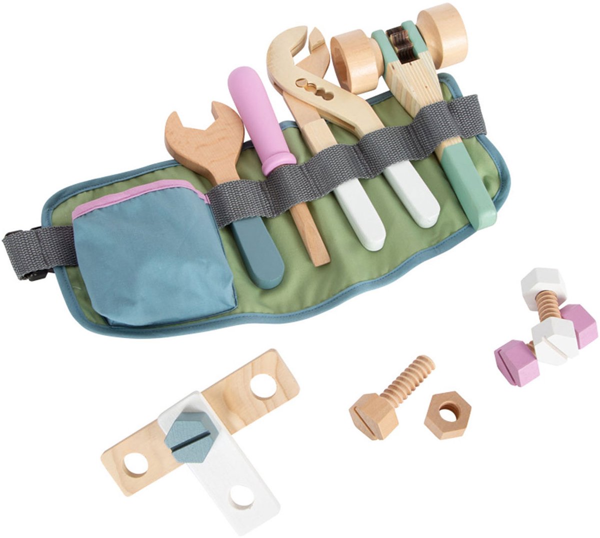 Small Foot - gereedsschapsriem met houten gereedschap, 15dlg.
