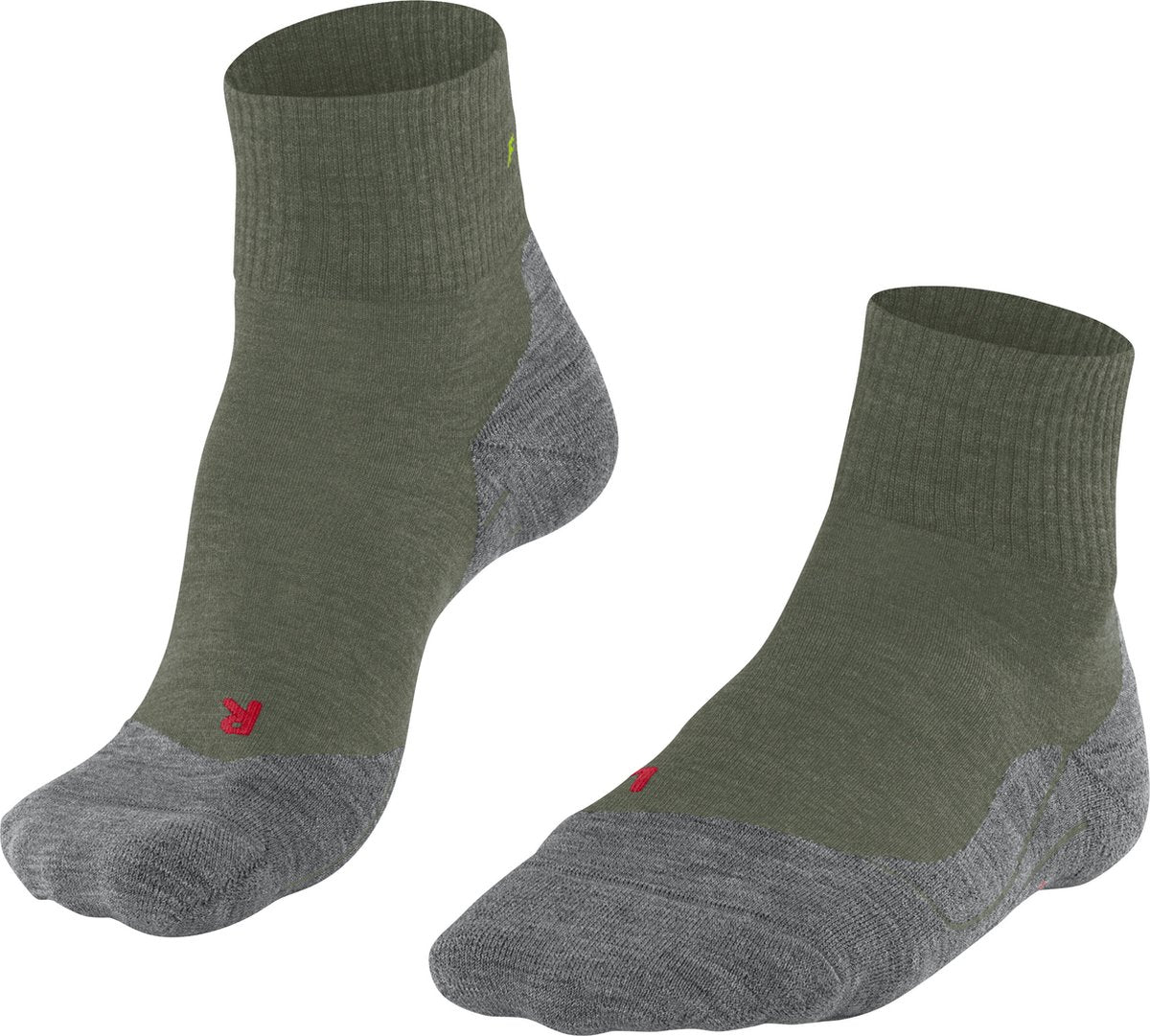 FALKE tk5 short anti-blaar dun wol functioneel materiaal wandelsokken heren groen - maat 46-48