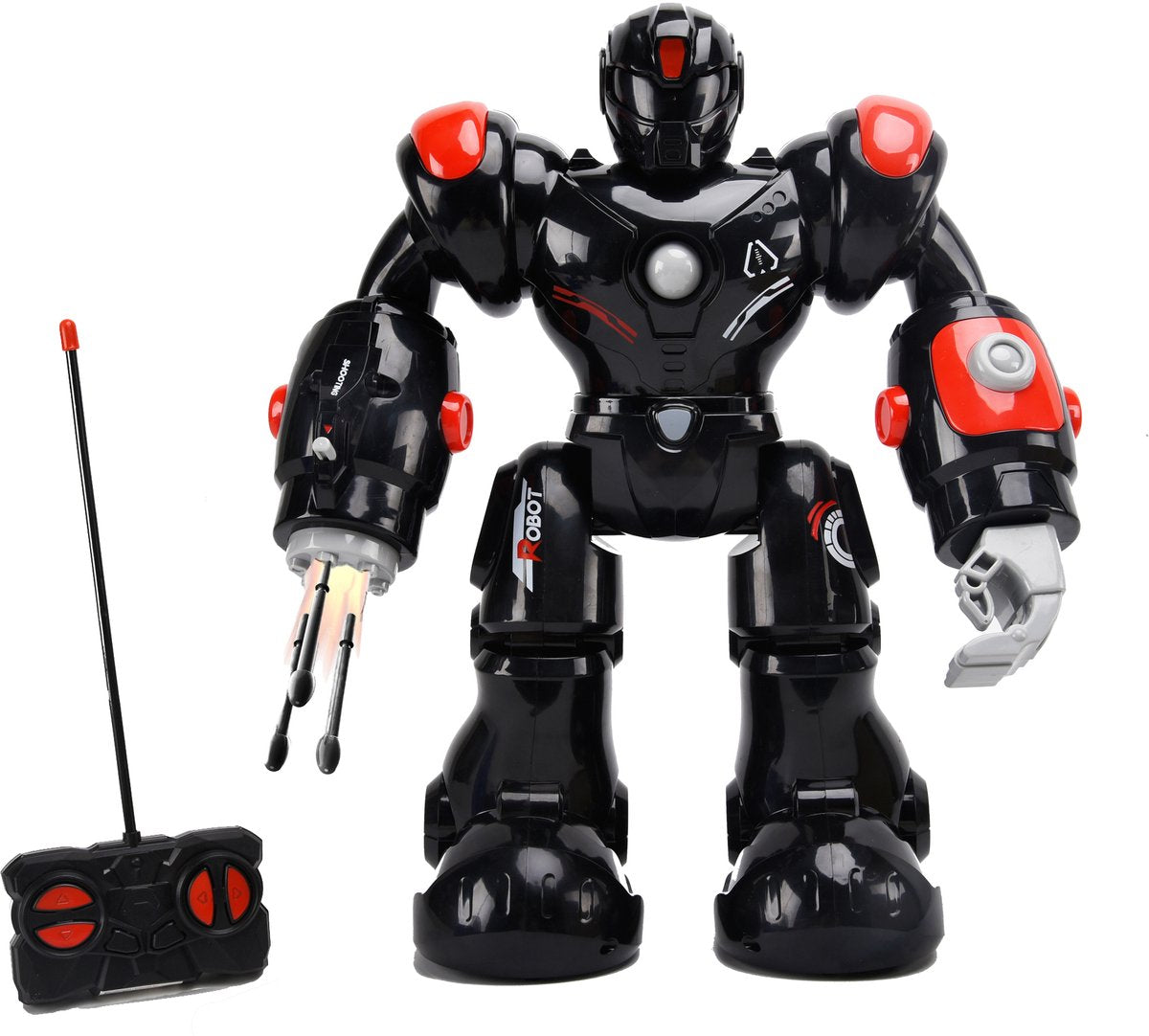 Gear2Play Robot rc hero bot xl zwart - bestuurbare speelgoedrobot met schietende vuist