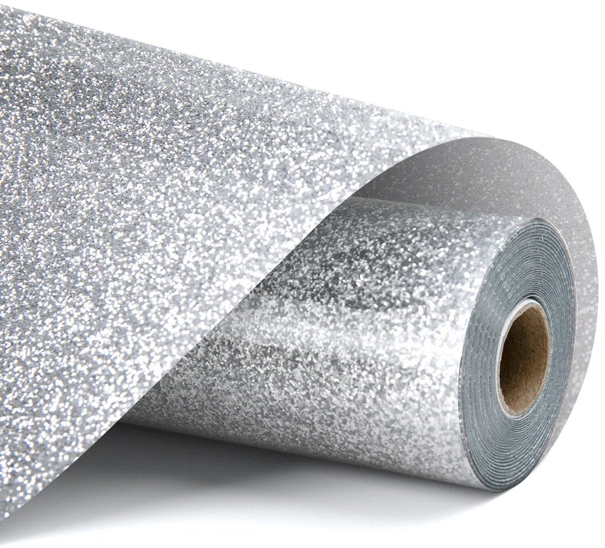 Loklik Heat transfer vinyl glitter - silver - 30.5 x 90 cm
