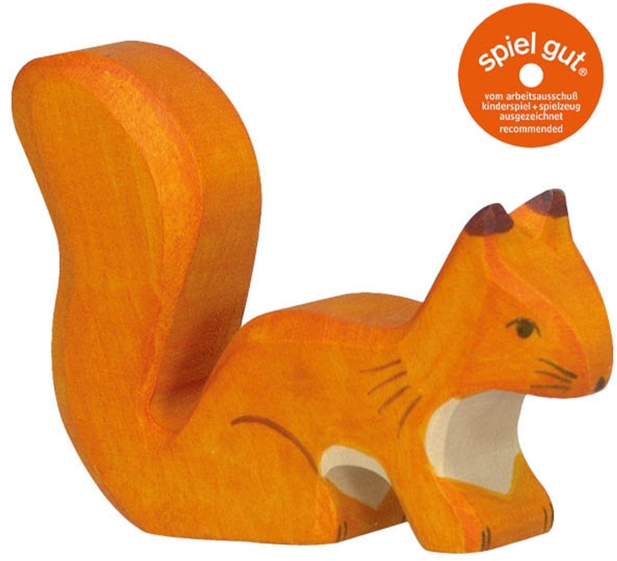 Holztiger bosdieren - eekhoorn staand - 8x2x6cm - houten figuur - handgemaakt