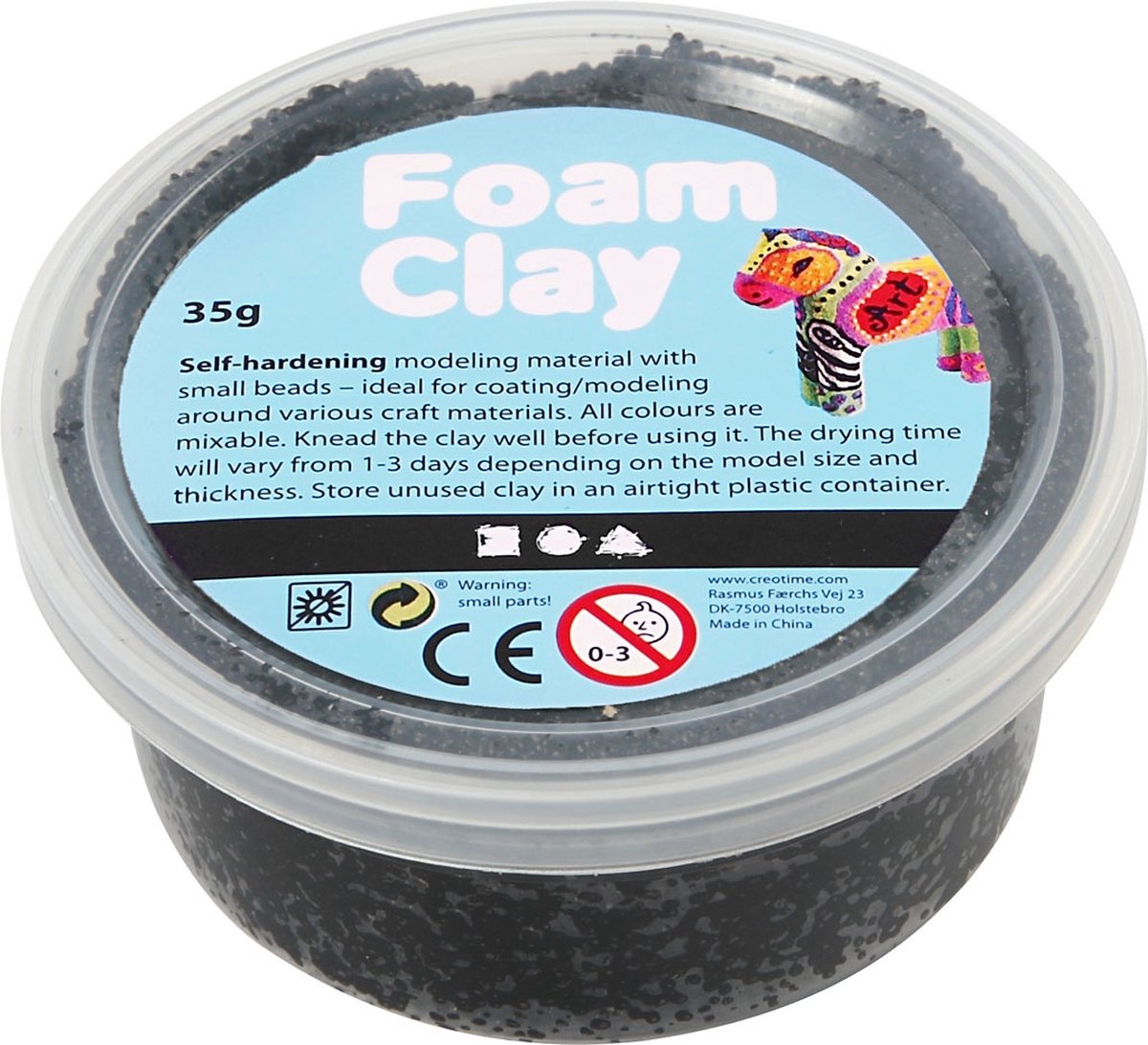 Foam Clay Creativ company boetseerklei zwart 35 g 1 stuk(s)