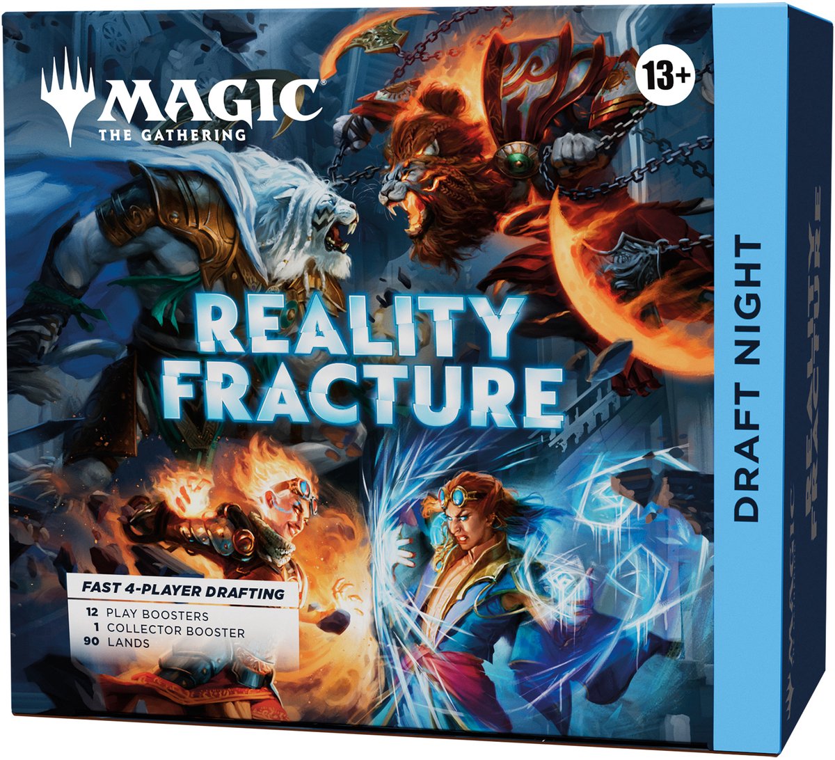 Magic The Gathering Magic: the gathering reality fracture draft night | 1 collector booster, 12 play boosters, 90 lands, 10 tokens | 4 player card game
