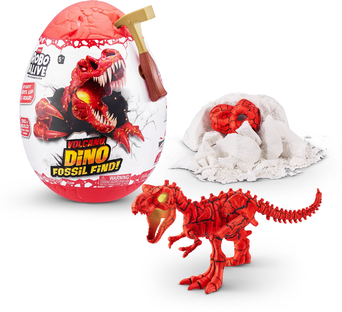 Robo Alive Zuru - - volcano dino fossil find - volcano t - rex