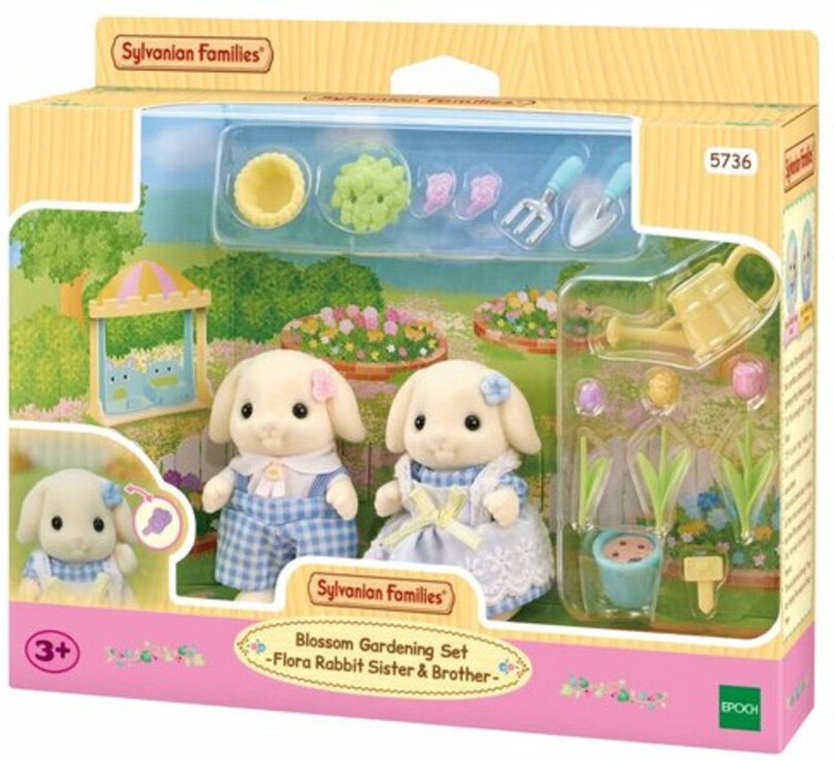 Sylvanian Families 5736 tuinierenset bloemen hangoorkonijn broer zus