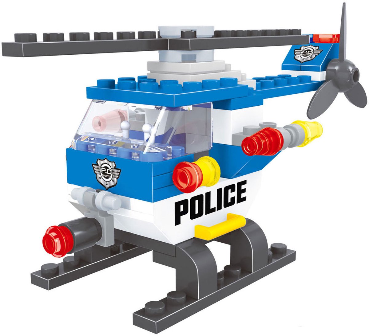 Lobbes Speelgoed BV Lobbes bouwset politiehelikopter - speelgoed bouwblokken 68-delig.