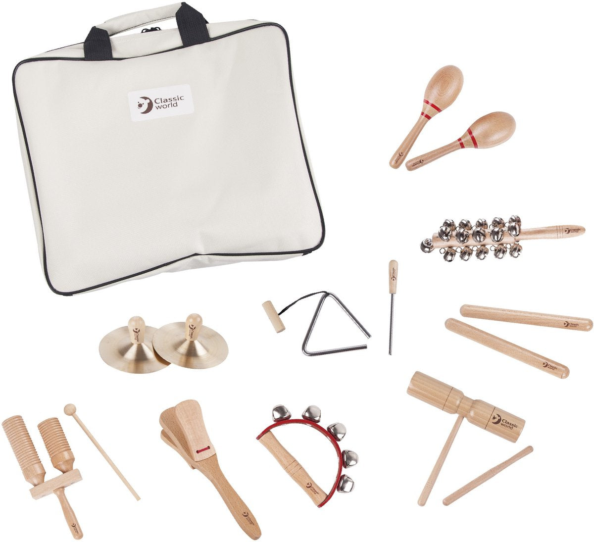 Classic World muziekinstrumenten met opbergtas 9-delig