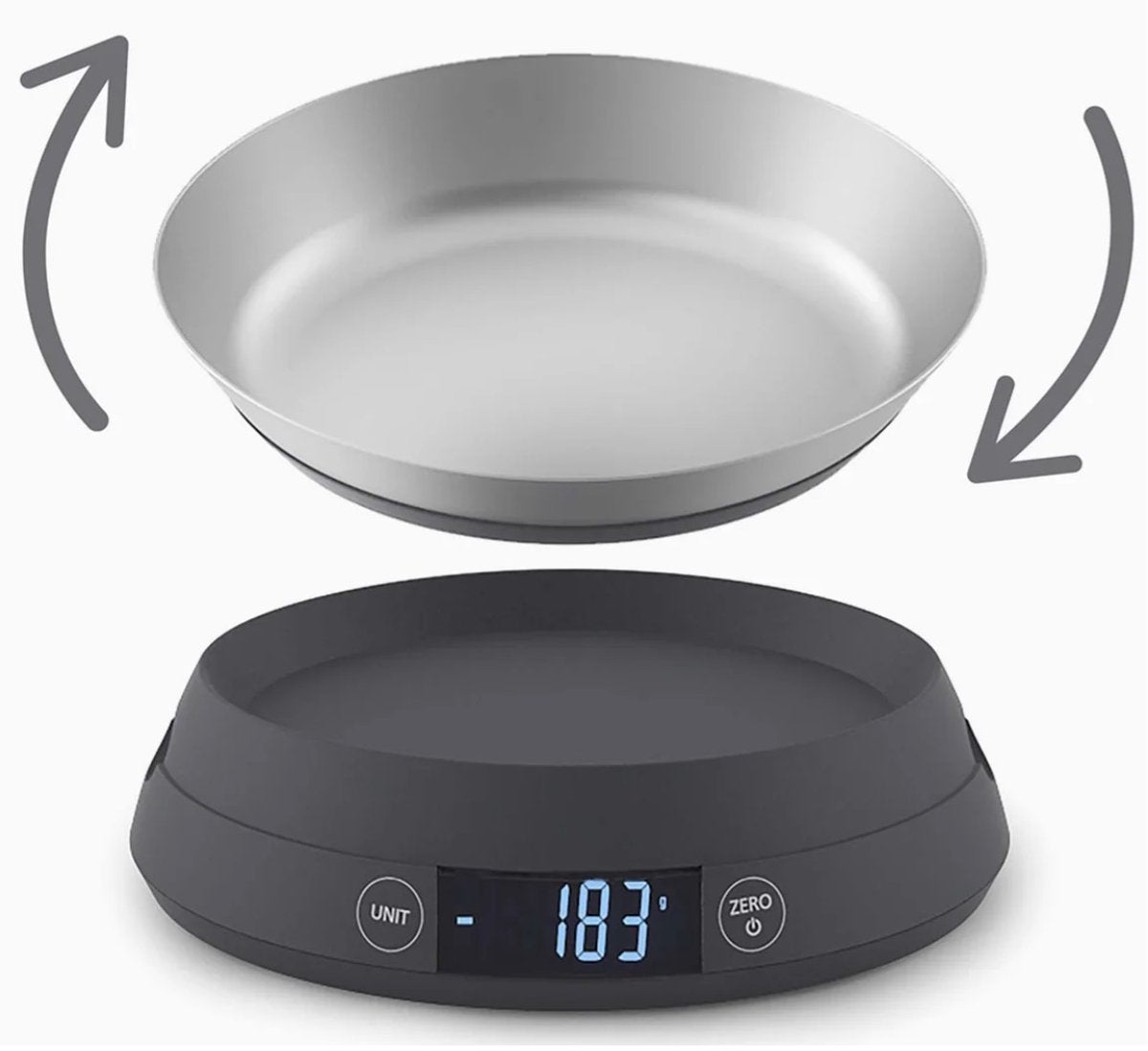 Joseph Joseph switchscale digitale keukenweegschaal – grijs – 2-in-1 met omkeerbare schaal