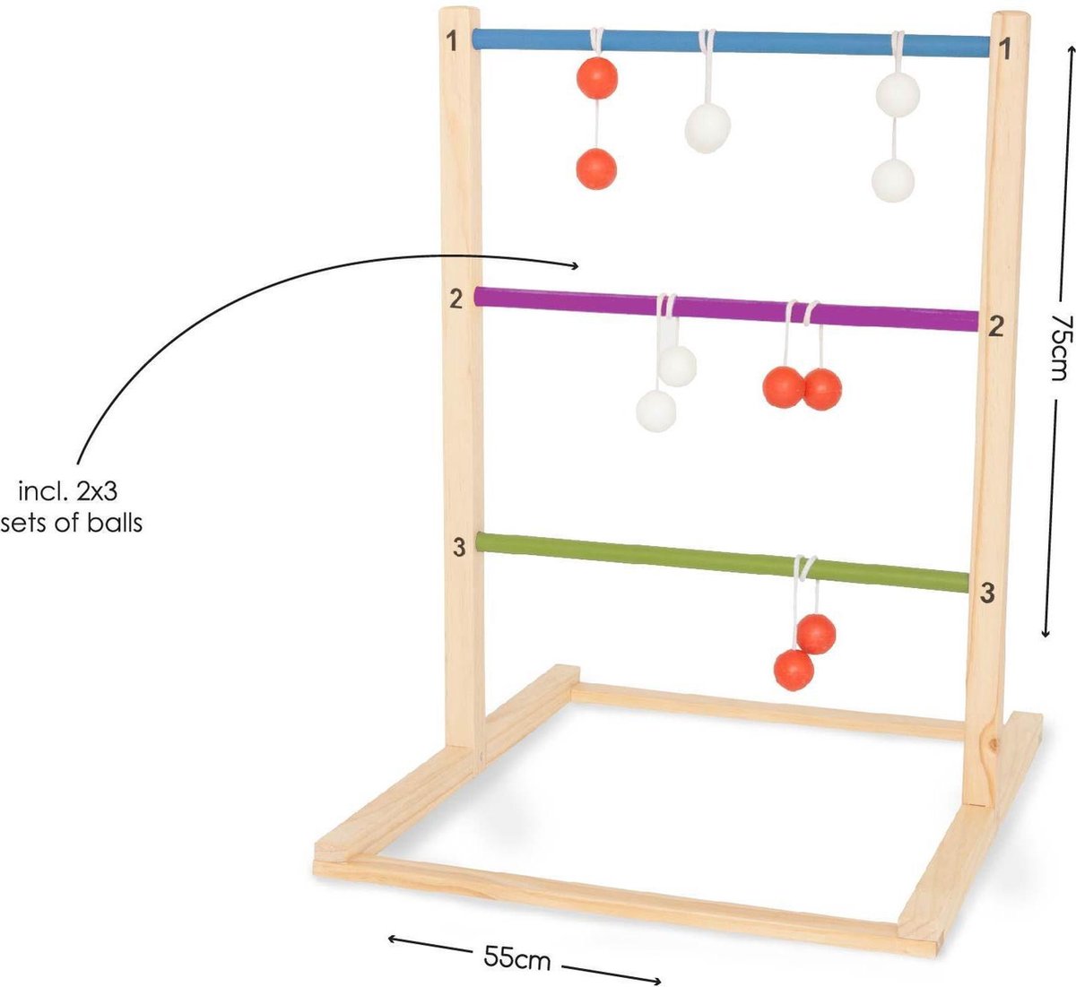 BS Toys slingerspel - werpspel voor kinderen en volwassenen - hout - slingerspel - laddergolf - buitenspeelgoed - buitenspel - werpspel - buitenspeelgoed - buitenspel - buiten spellen - tuin speelgoed