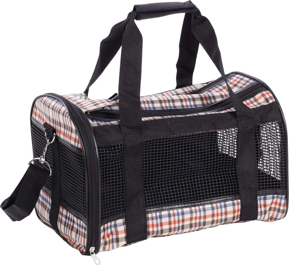 Flamingo Hondentas mayfair – stijlvolle honden draagtas – draagtas hond kat – bruin – maat s – 40 cm – tot 7 kg