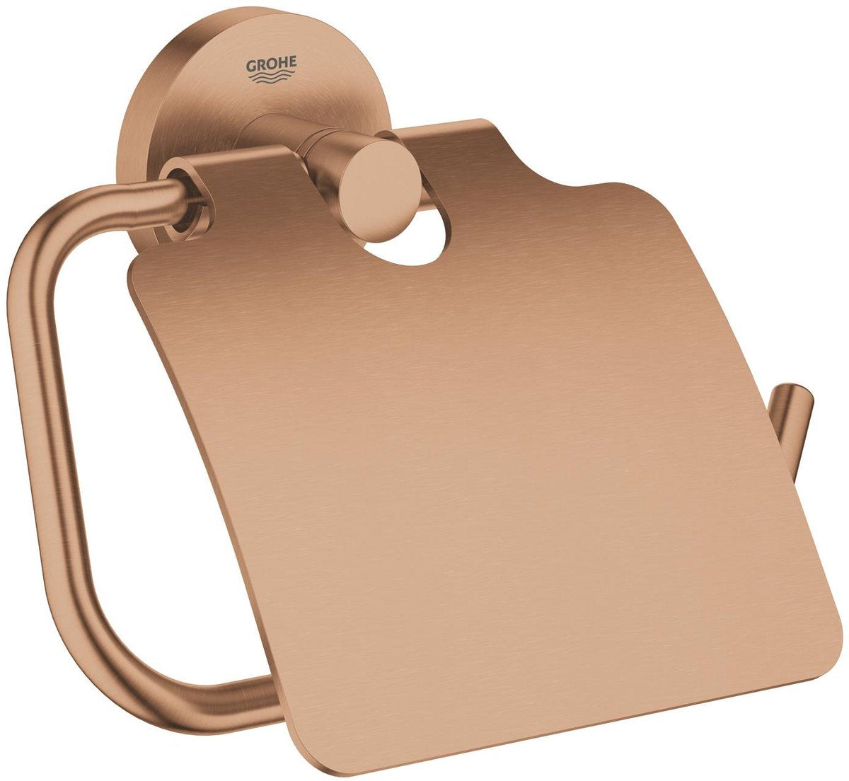 GROHE start toiletrolhouder met deksel – schroeven of lijmen – metaal– geborsteld warm sunset