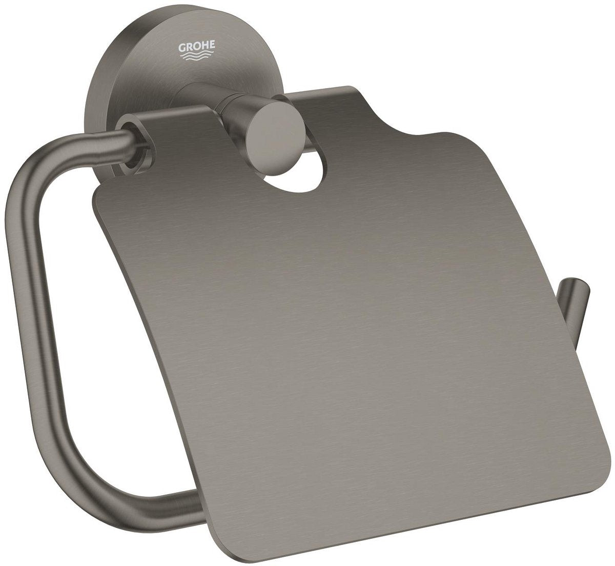 GROHE start toiletrolhouder met deksel – schroeven of lijmen – metaal– geborsteld hard graphite