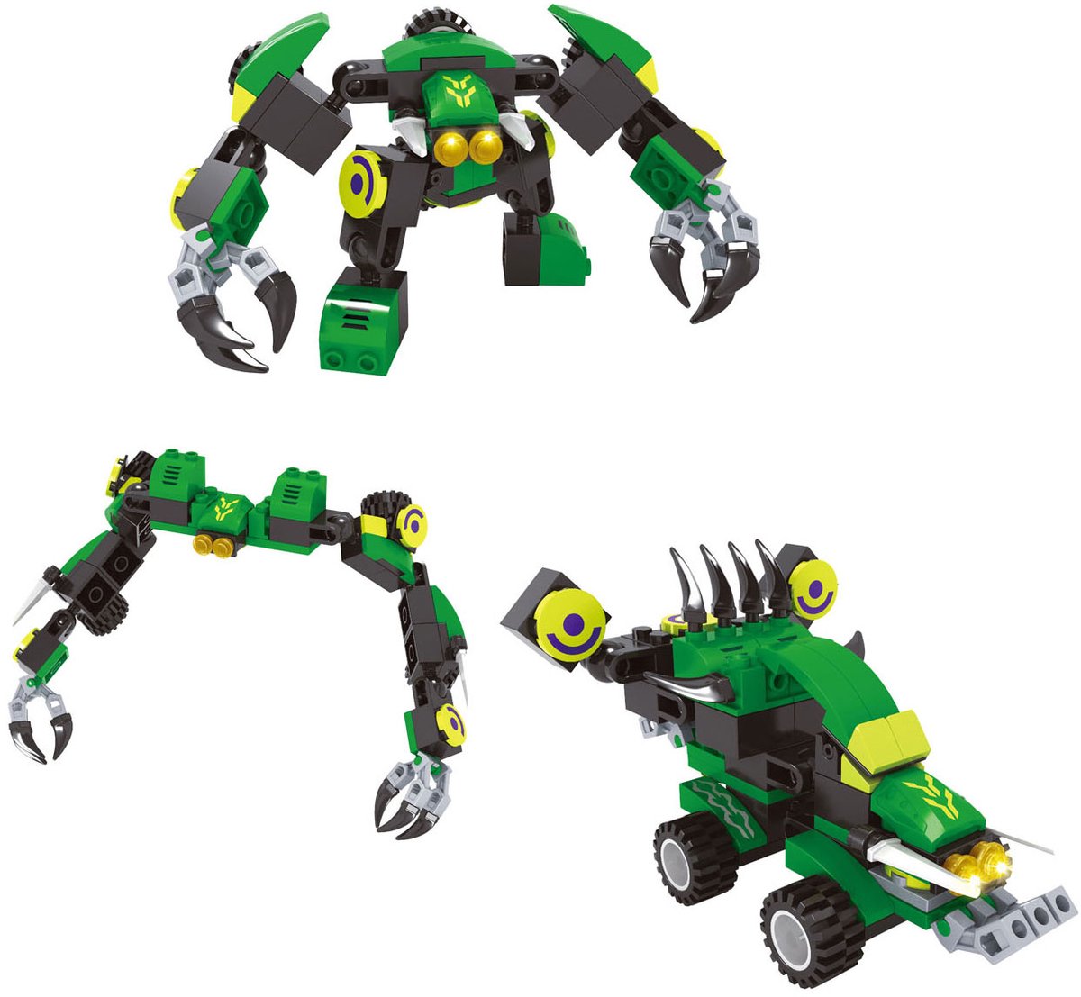 Lobbes Speelgoed BV Lobbes bouwset titan transformeer robot groen 76-delig speelgoed.