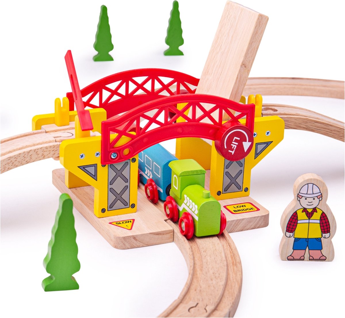 BIGJIGS houten rails - hefbrug