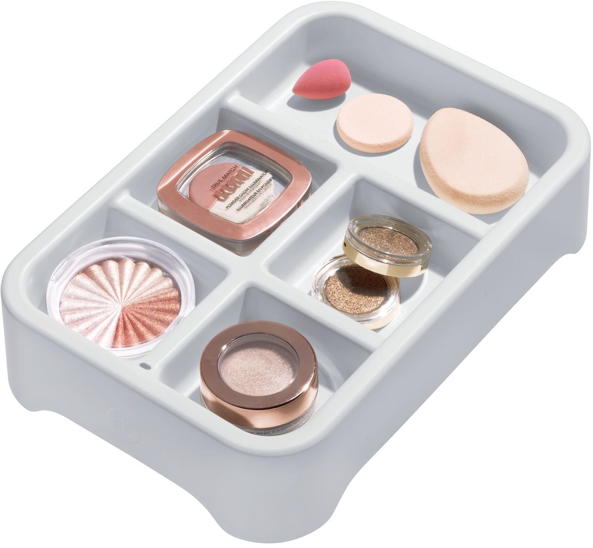 IDesign - eco tray lade organizer 5 vaks - gerecycled kunststof - grijs -