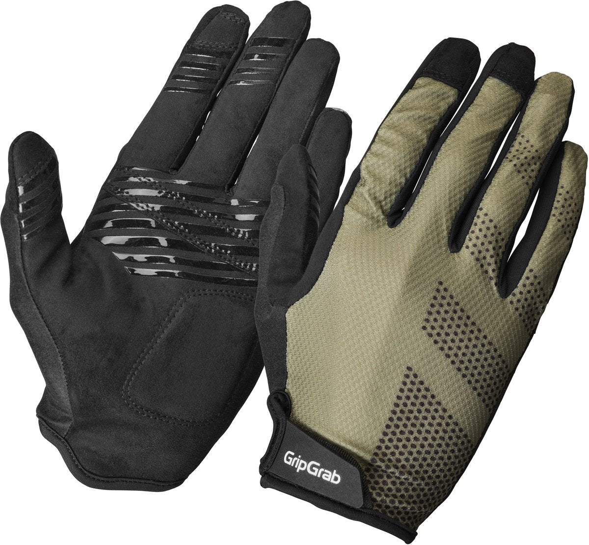 GripGrab - ride lite lange vinger zomer mtb gravel fietshandschoenen met padding - unisex - olijf groen