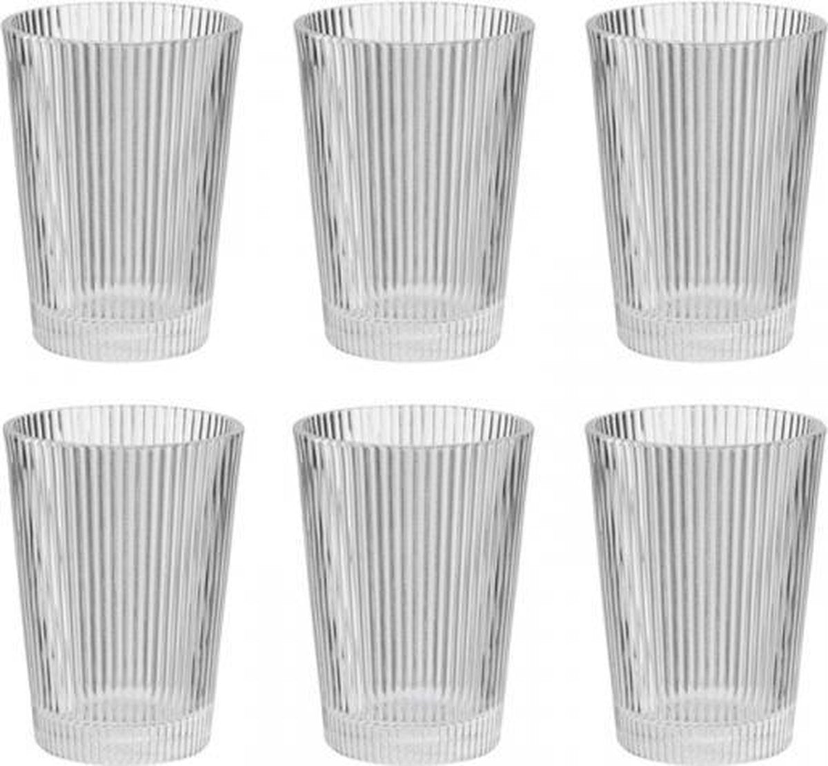 Merkloos Sans Marque Stelton pilastro - drinkglas - ribbel - 240 ml - 6 stuks
