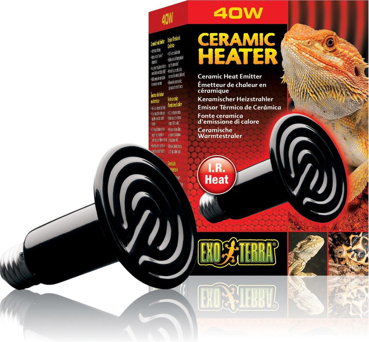Exo Terra - verwarming - reptielen - keramische warmtestraler 40w - 8x8x13.5cm - 1st
