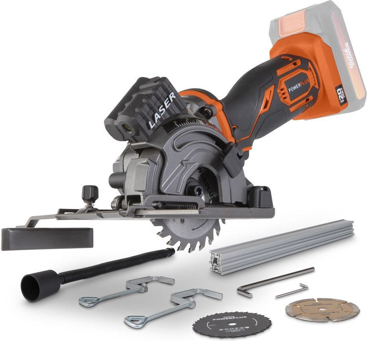 Powerplus Dual power accu mini invalzaag powdp25400 - 20v gereedschap, ø89mm - zonder accu en lader - met 6 acc.