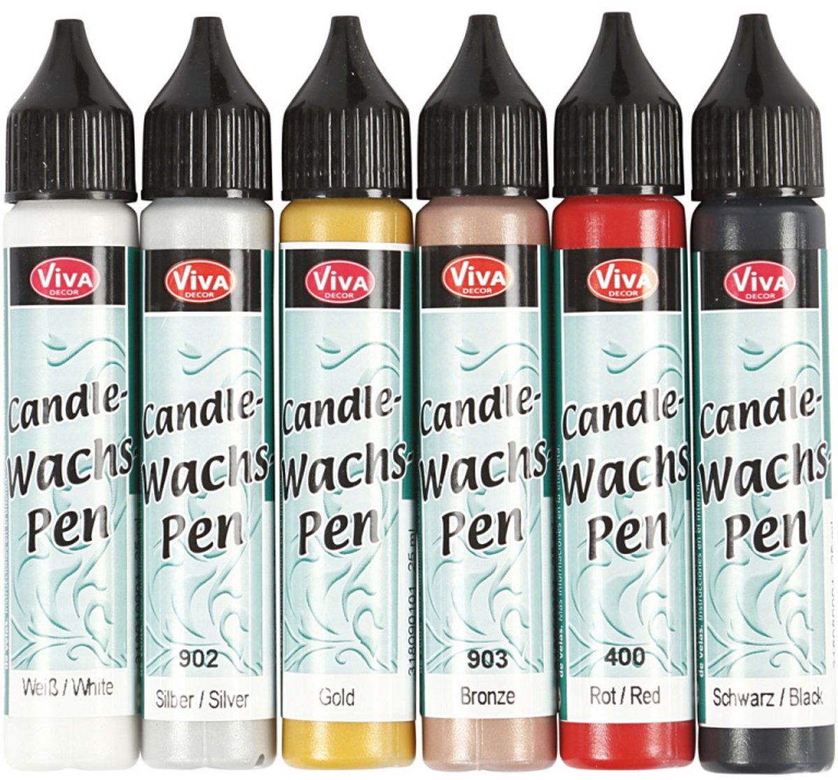 Creativ Company viva decor kaarsversierpen set 6x25 ml