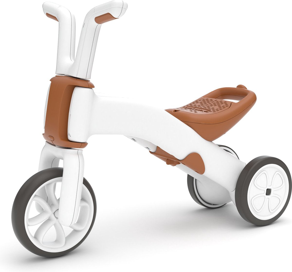 Chillafish loopfiets 1 jaar voor jongens en meisjes - driewieler loopfiets verstelbaar naar 2 wieler - bruin - lichtgewicht met verstelbare zitting - stille anti slip banden voor binnen en buiten - model bunzi