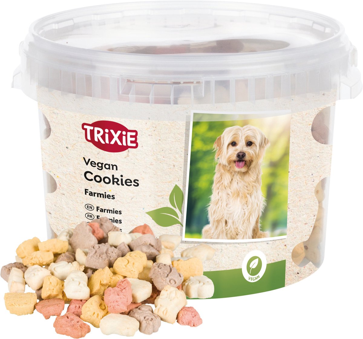 Trixie Hondensnacks - knapperige cookie snack farmies - 1.3 kg in hersluitbare emmer