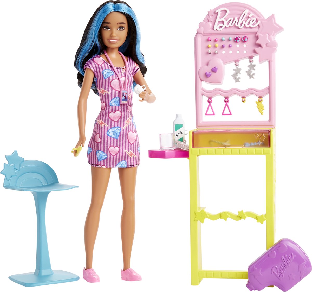 Barbie skipper eerste baantjes oorgaatjes prikken - pop