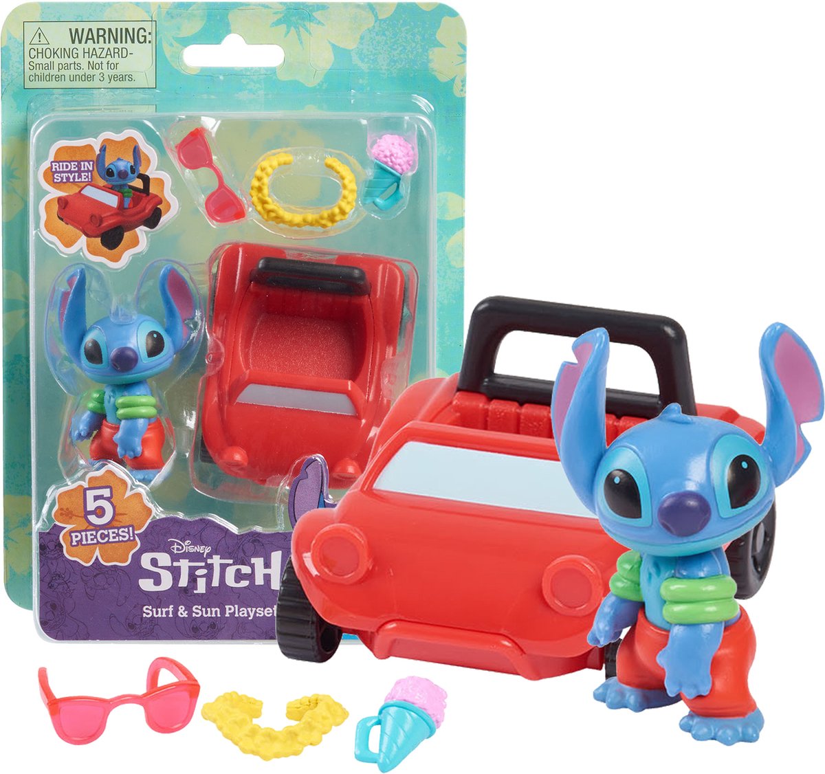 Just Play Stitch surf en sun speelset, 5dlg.