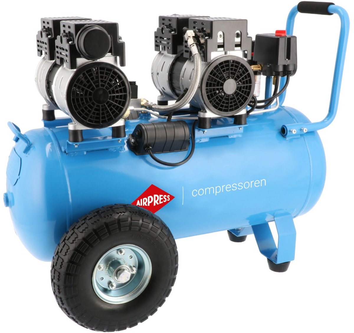 Airpress Stille olievrije compressor lmo 50-270 8 bar 2 pk 1.5 kw 185 l min 50 l
