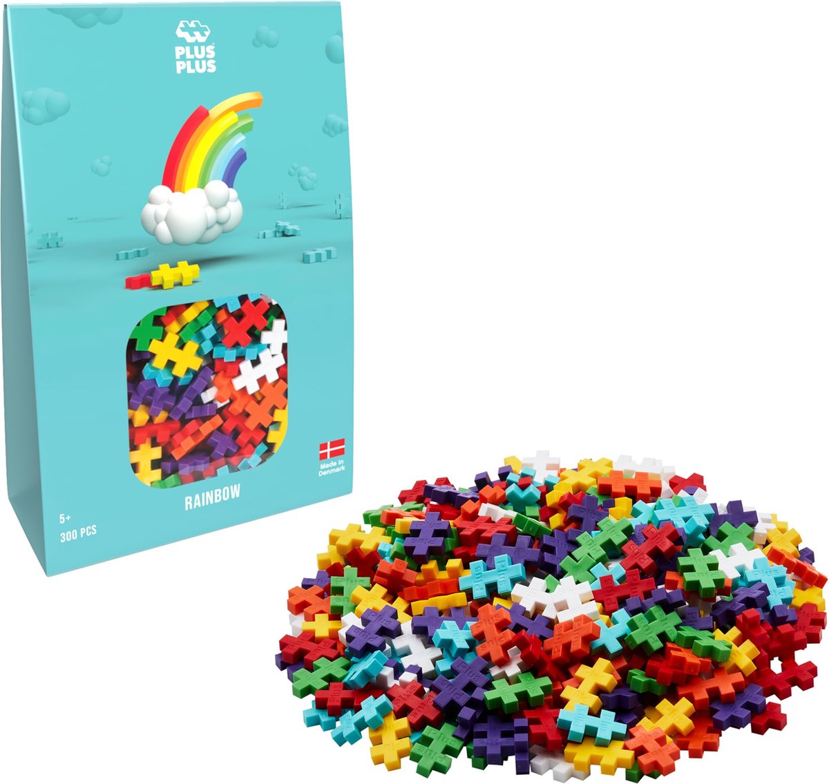 Plus-Plus basic regenboog 300 delige bouwset - 3977 - bouwspeelgoed - constructiespeelgoed - set met bouwstenen - vanaf 5 jaar
