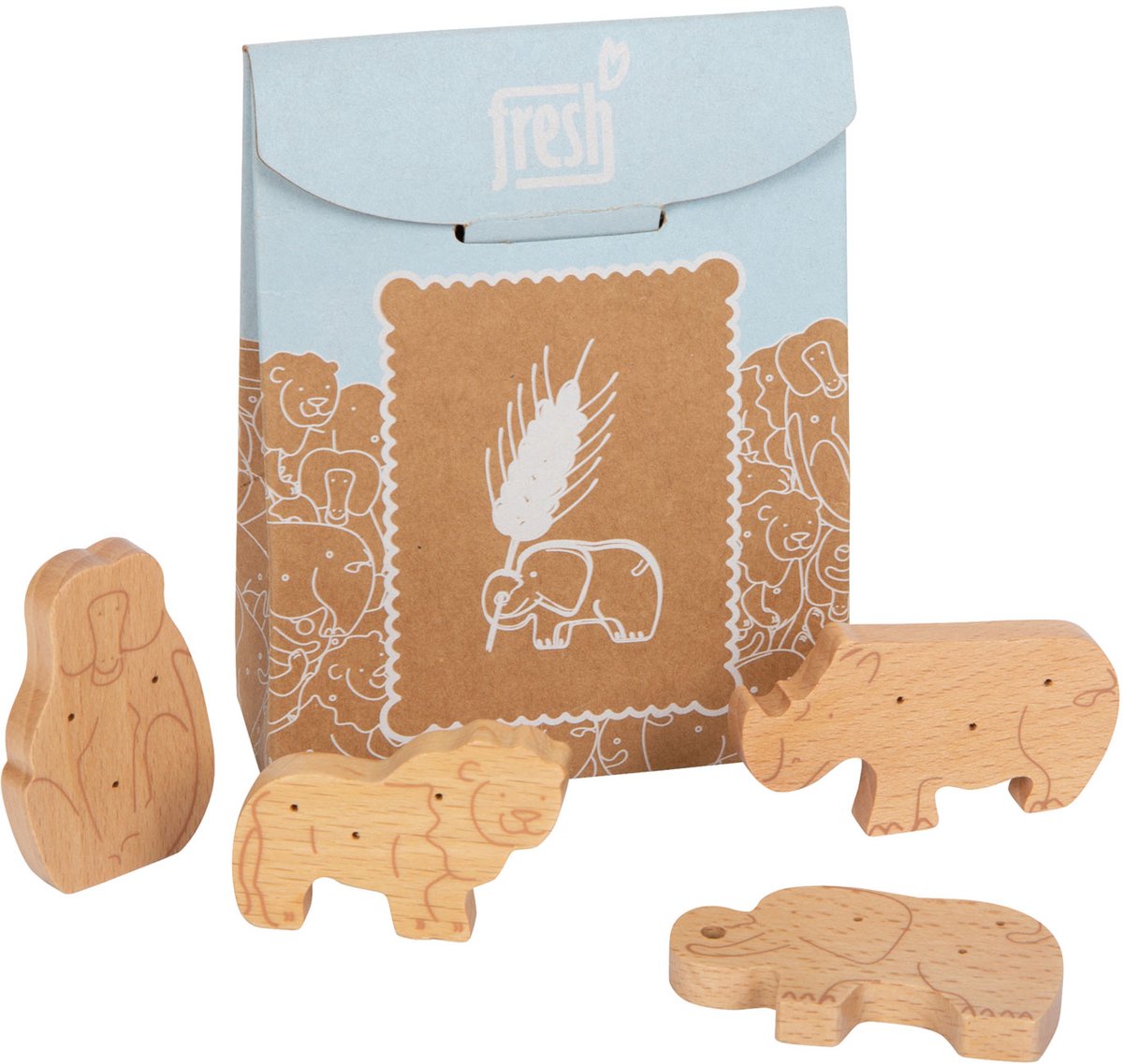Small Foot - houten speeleten dieren crackers, 8dlg.