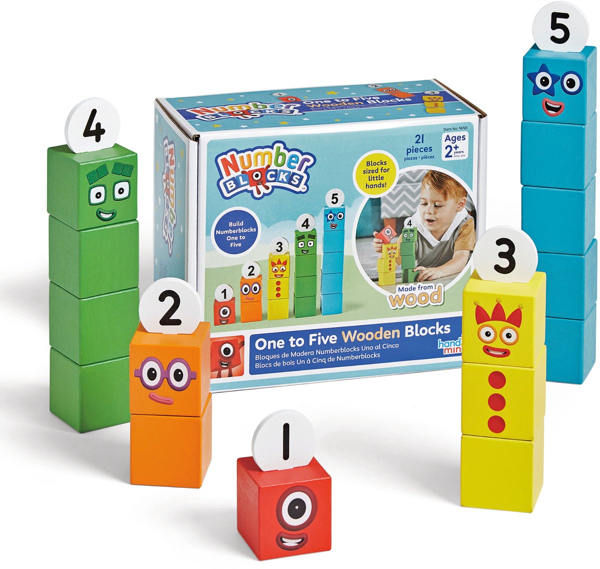 Learning Resources houten nummer blokken | 1 tot 5 - 36+