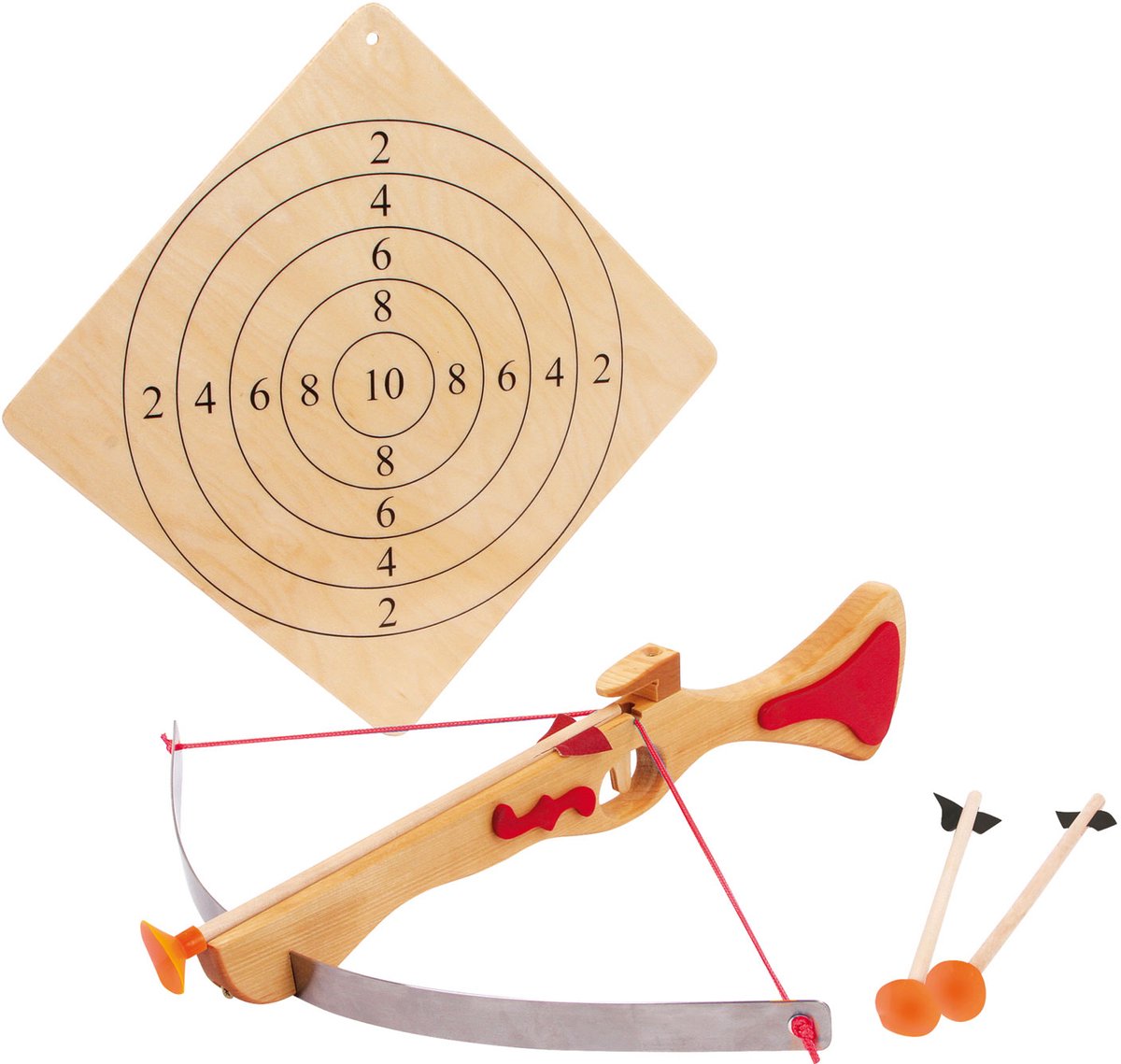 Small Foot - houten sportkruisboog met doelwitbord, 4dlg.