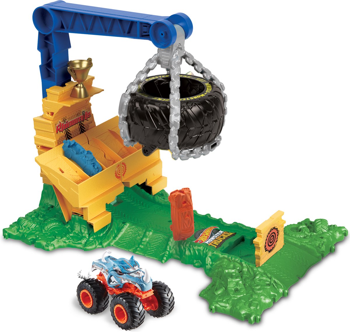 Hot Wheels monster trucks - arena smashers - rhinomite race uitdaing