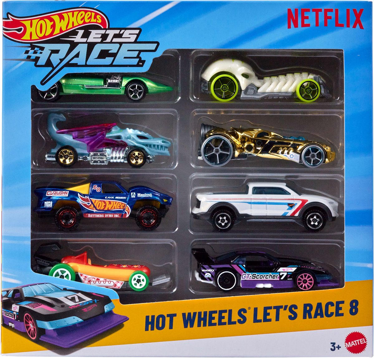 Hot Wheels let's race 8-pack - uit de netflix serie