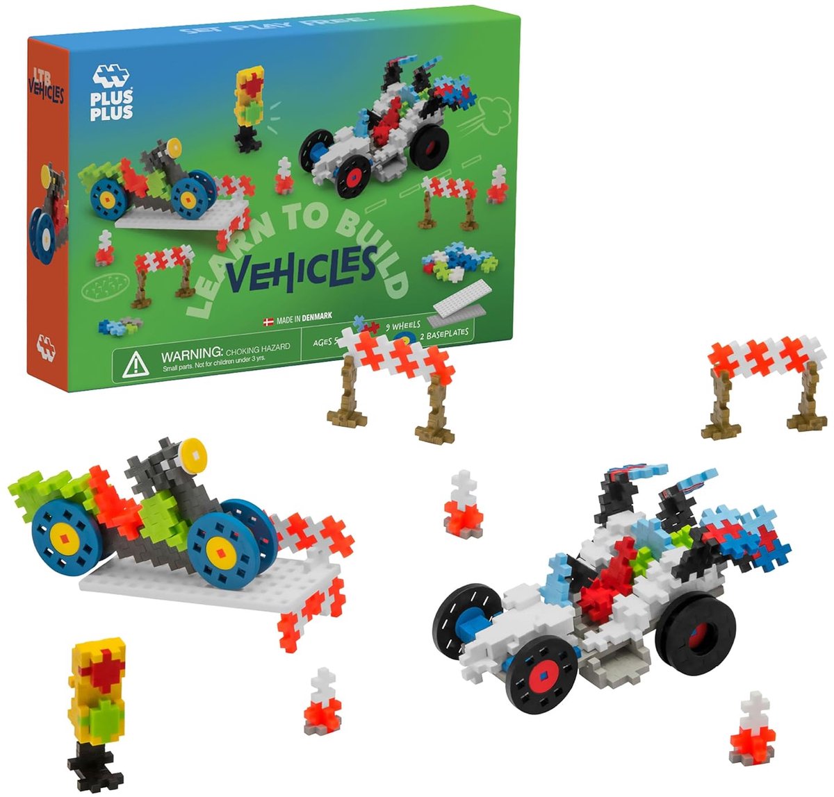 Plus-Plus learn to build voertuigen 500 delige bouwset - 7011 - bouwspeelgoed - constructiespeelgoed - set met bouwstenen - vanaf 5 jaar