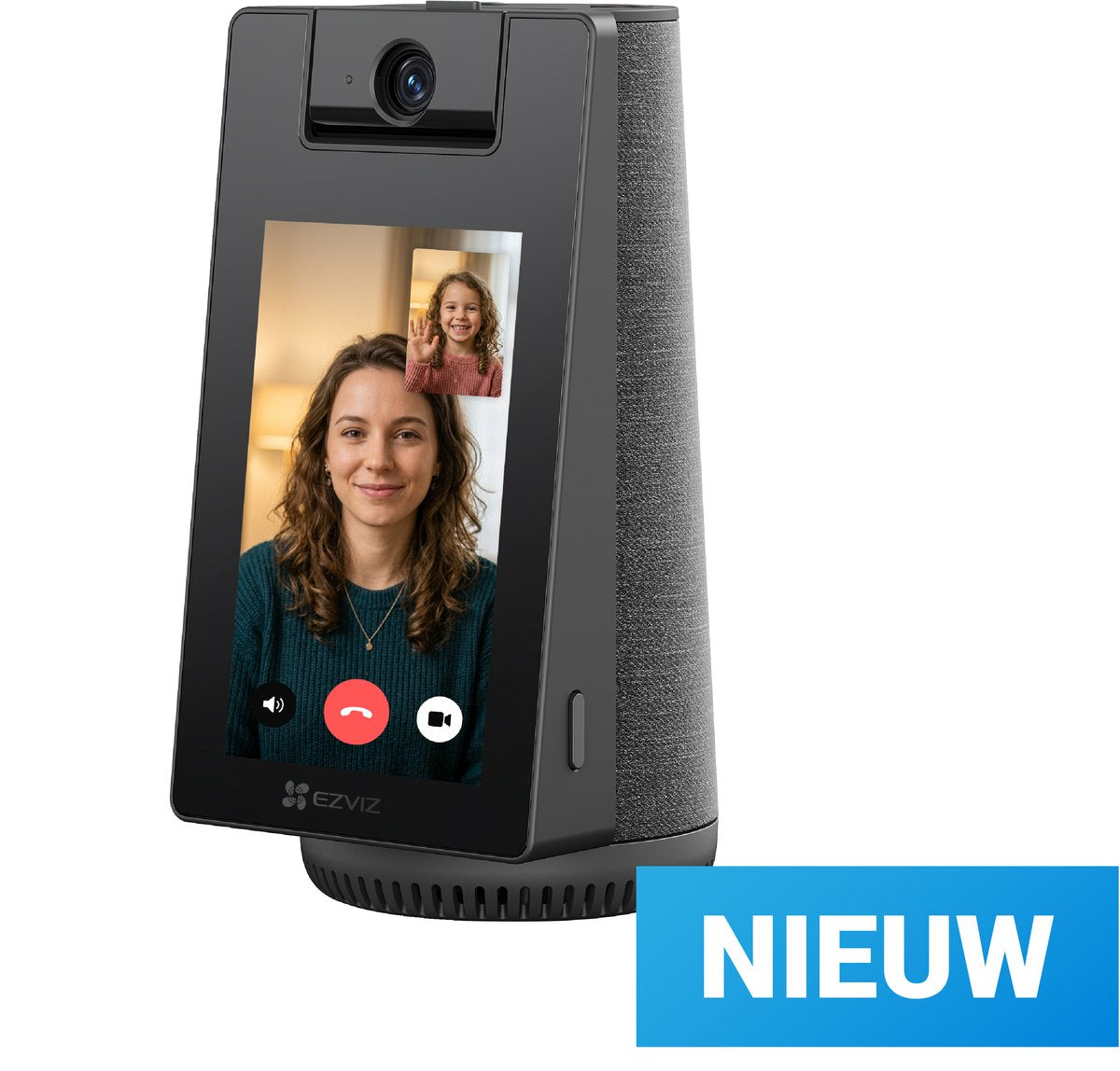 EZVIZ s10 indoor camera voor baby ouderen - videobellen met 4'' touchscreen - 2k - 360° pan tilt - baby huildetectie - huisdierdetectie - geen abonnement
