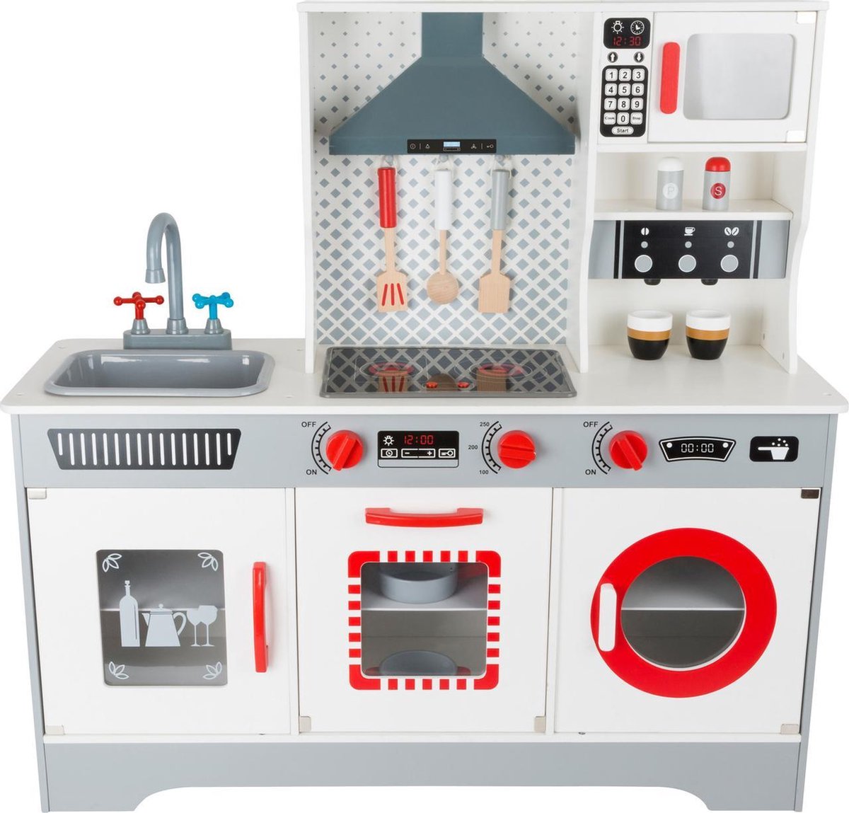 Small Foot - houten speelkeuken met wasmachine, 12dlg.