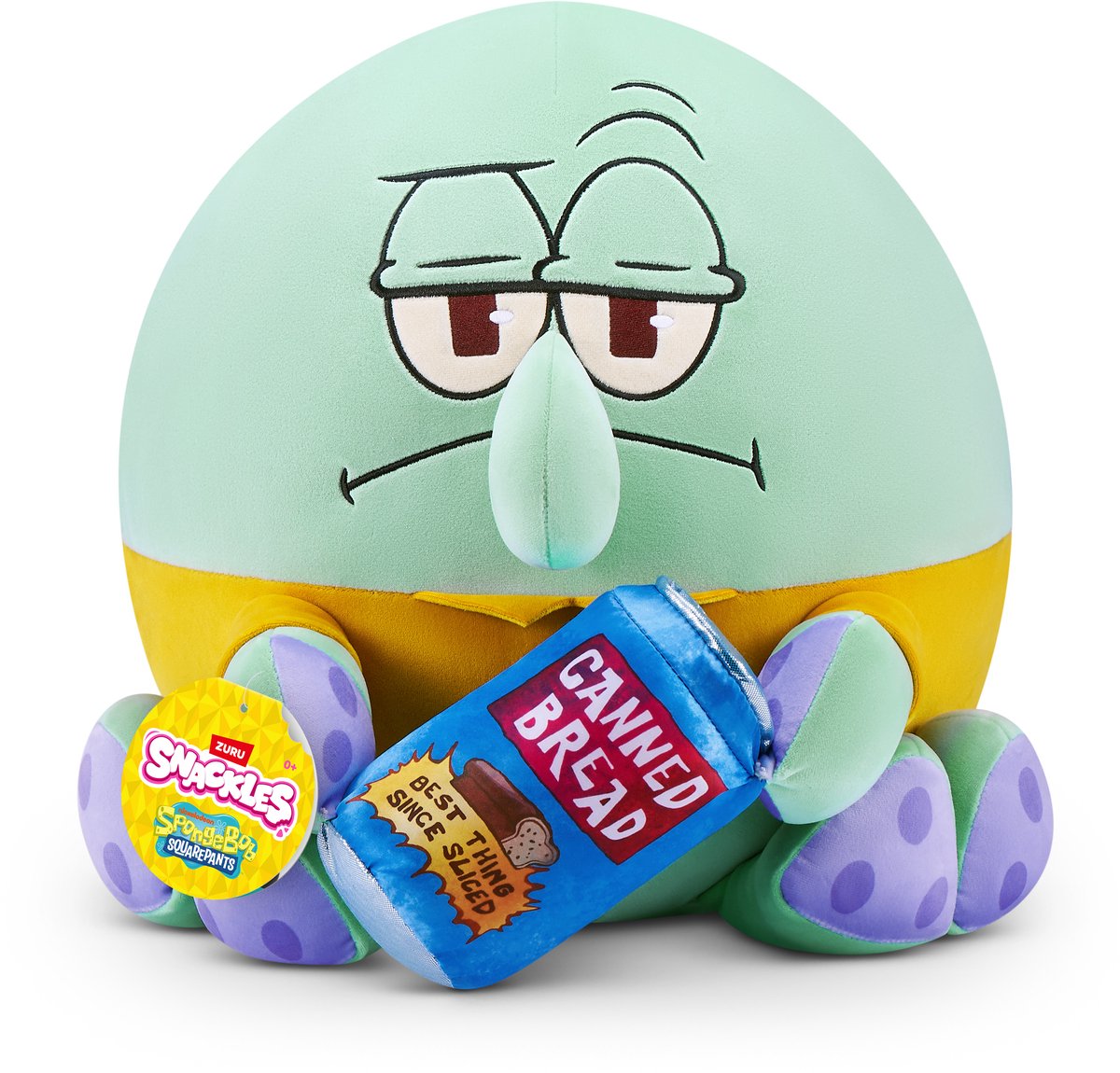 SNACKLES gelicentieerd personage spongebob squarepants knuffel van 35 cm (squidward tentacles) van zuru