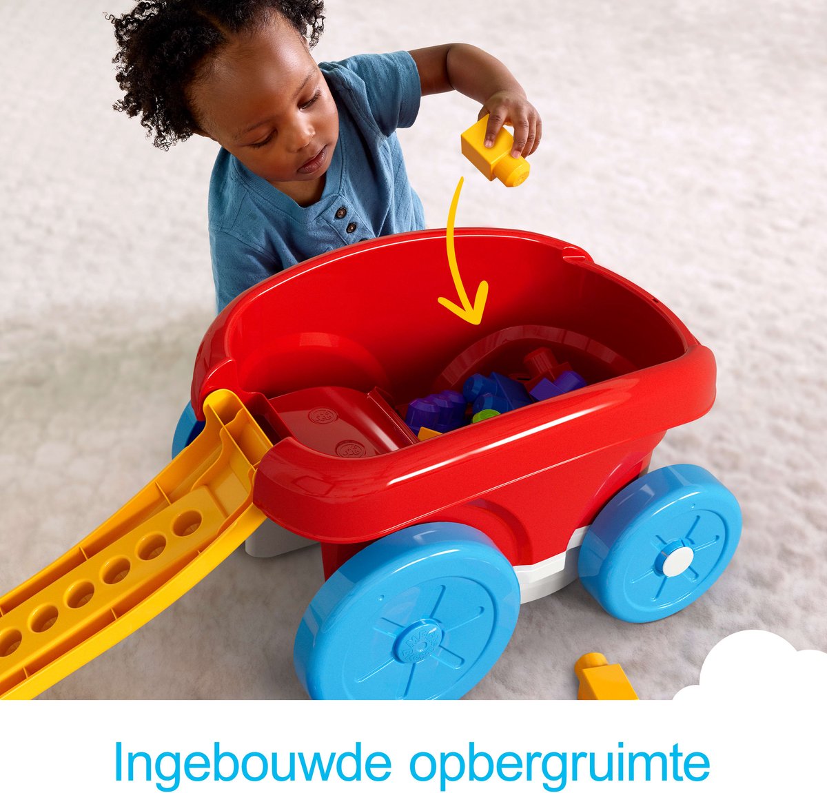 Mega Bloks first builders blokkenschepwagen - constructiespeelgoed - 20 onderdelen