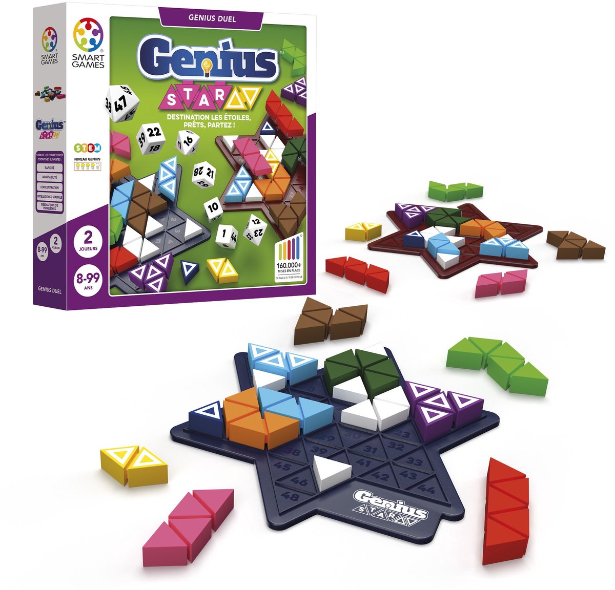 SmartGames genius star - snel strategisch denkspel - meer dan 160.000 puzzelcombinaties - solospel 2 spelers - vanaf 8 jaar