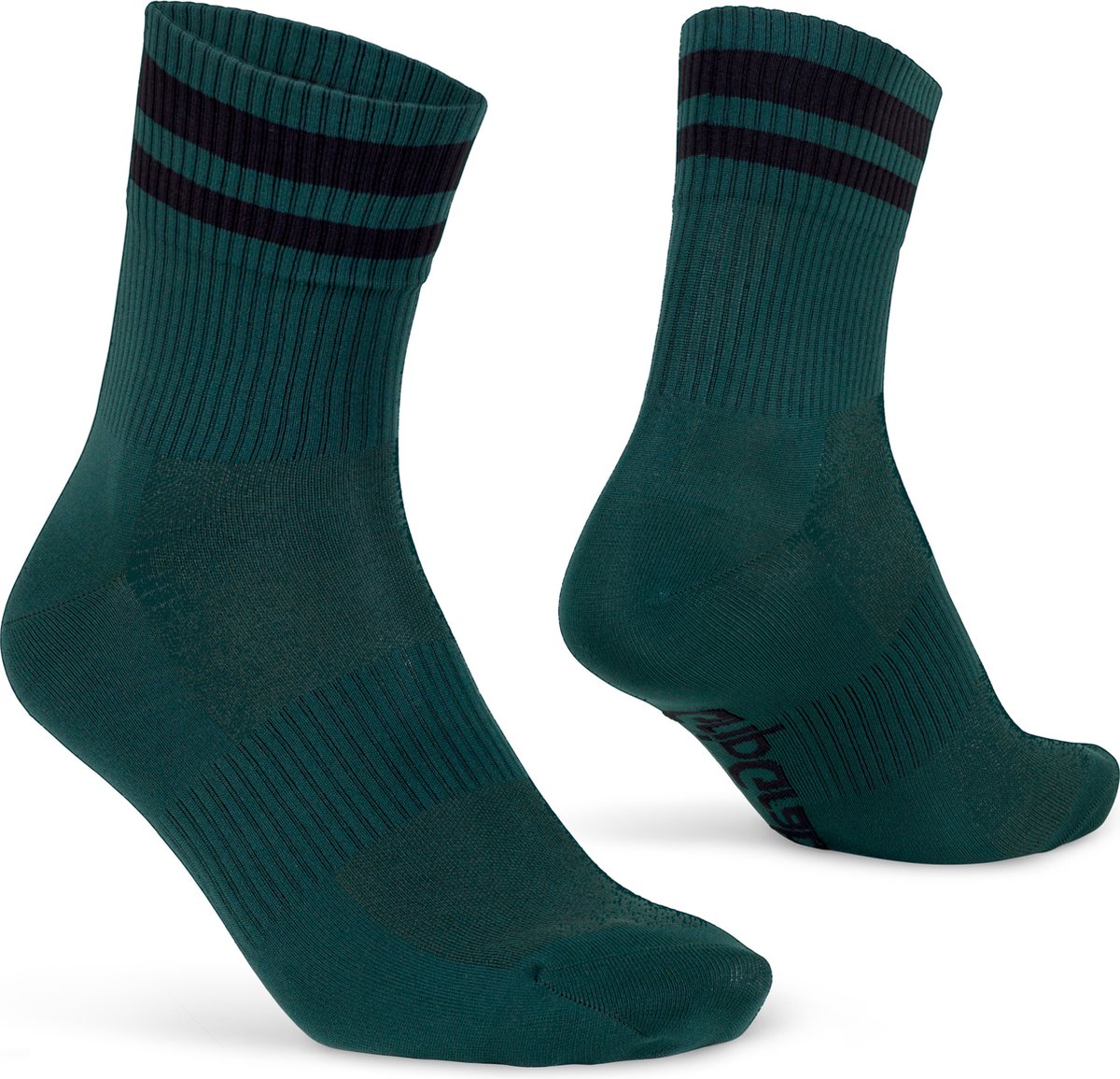 GripGrab - original stripes crew zomer fietssokken gestreepte retro wielersport sokken coolmax - unisex - groen - maat m (41-44)