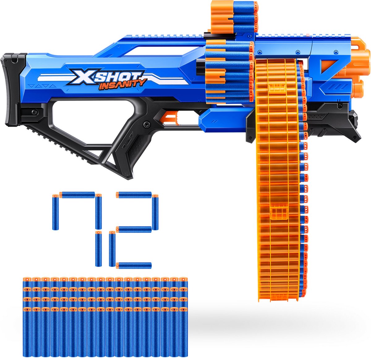 XSHOT Zuru - - insanity mad mega barrel - speelgoedblaster - met 72 pijltjes