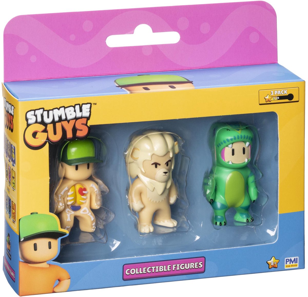 Stumble Guys - figuren - inside out + kiara + t-rex guy