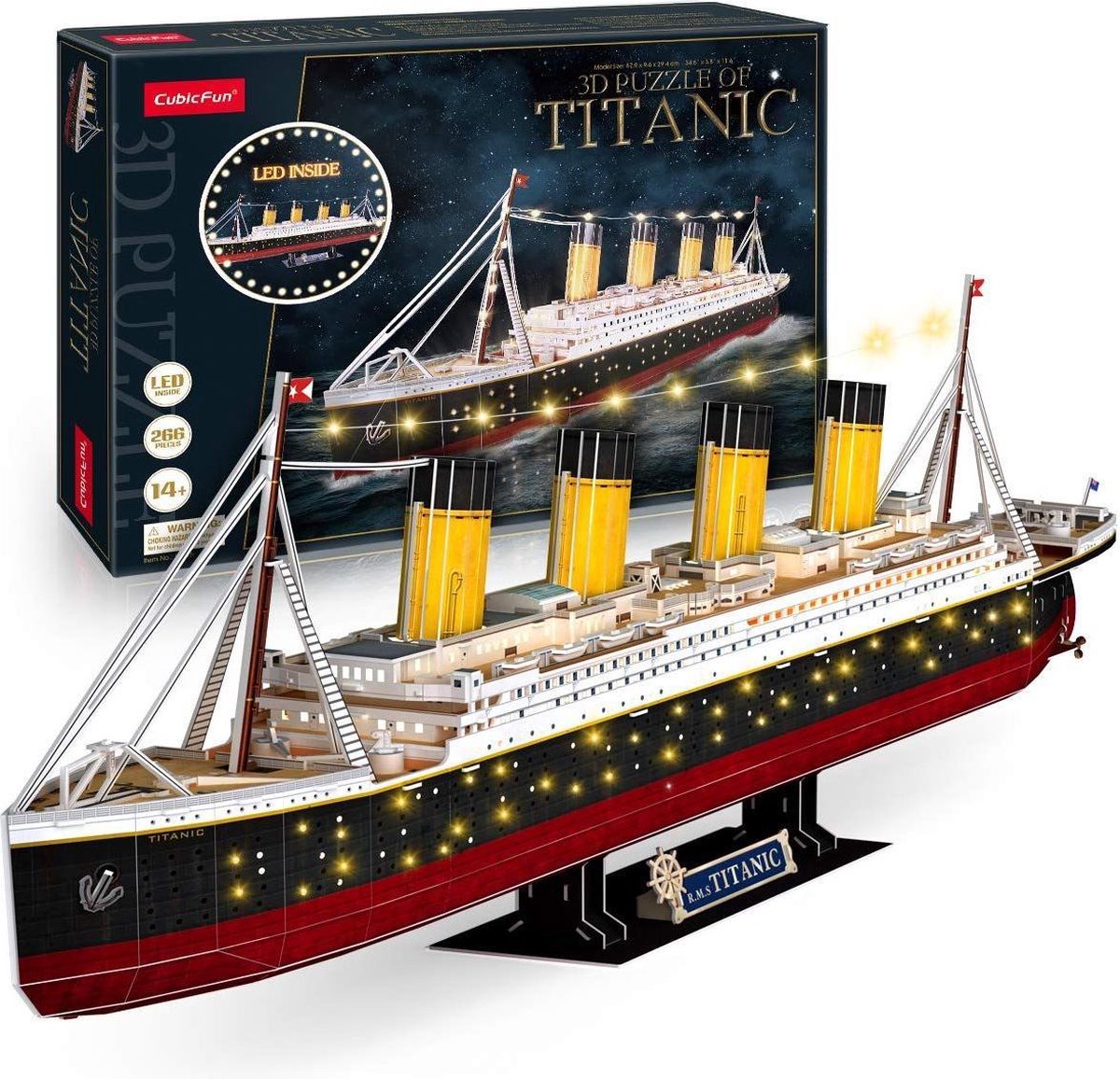 Cubic Fun 3d puzzel titanic met led verlichting - 266st.
