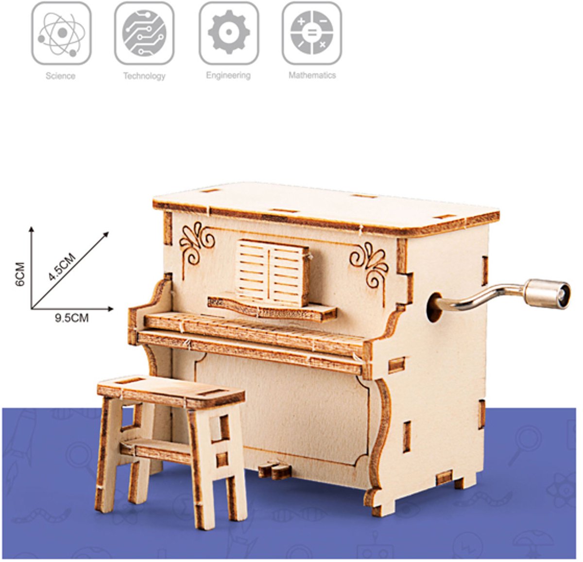 Lobbes Speelgoed BV Lobbes houten bouwpakket piano - creatief speelgoed voor kinderen.