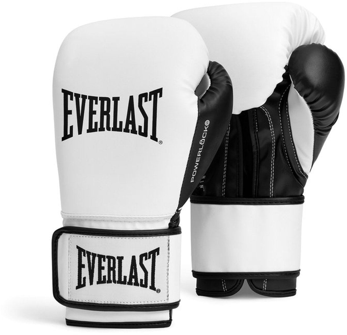 Everlast powerlock og training (kick)bokshandschoenen klittenband, wit zwart, 16-oz