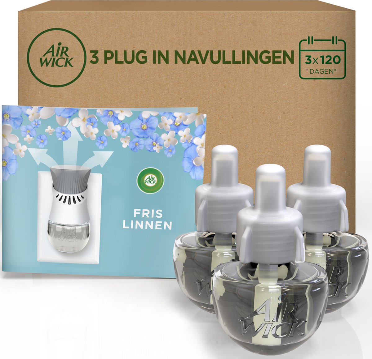 Air Wick elektrische luchtverfrisser navullingen - fris linnen - 3 navullingen