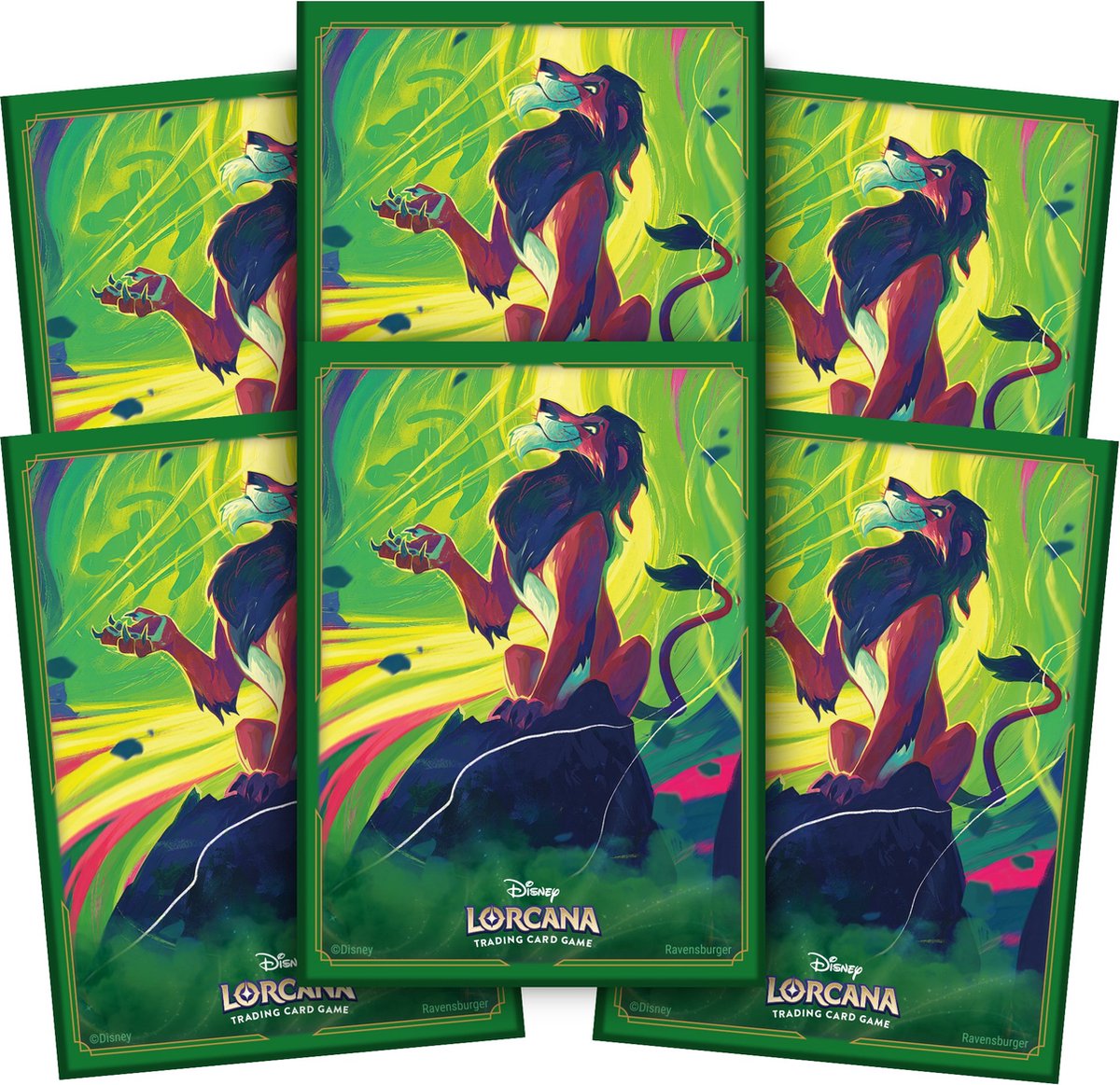 Disney Lorcana kaart sleeves scar - trading cards bescherming 65 stuks.