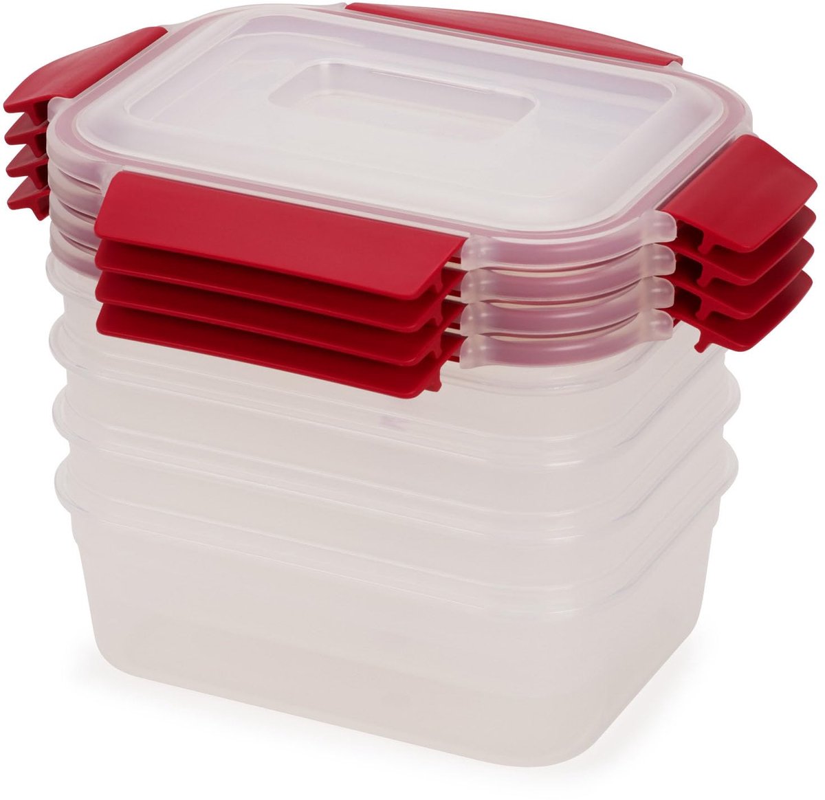 Joseph Joseph nest lock 4-delige vershouddozen set – 1.1 liter – lekvrij – stapelbaar – rood